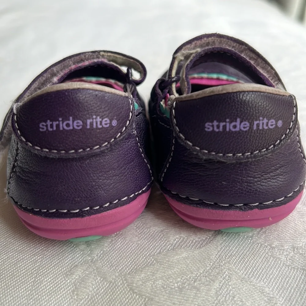 COPY - Stride Rite Baby girl purple leather Mary Jane Savanah Walkers Sz 3 mont…